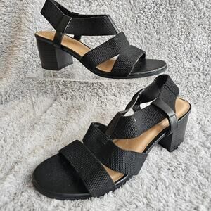 Tommy‎ Bahama Women Trinity Slingback Heeled Sandals Size 9M Black Comfort Fairy